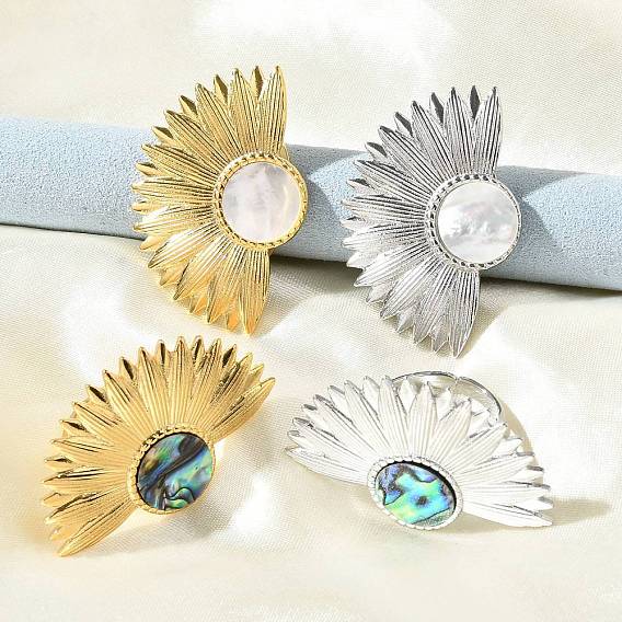 Цветок 304 перстни из нержавеющей стали для женщин, ионное покрытие (ip)