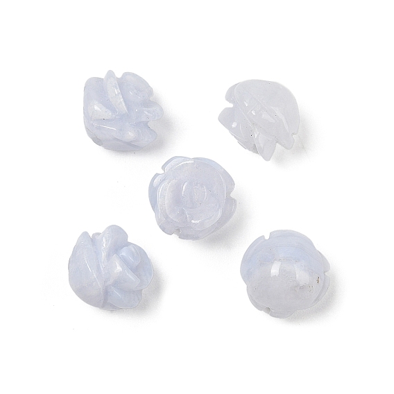 Натуральные синие кружевные агатовые бусины, роза