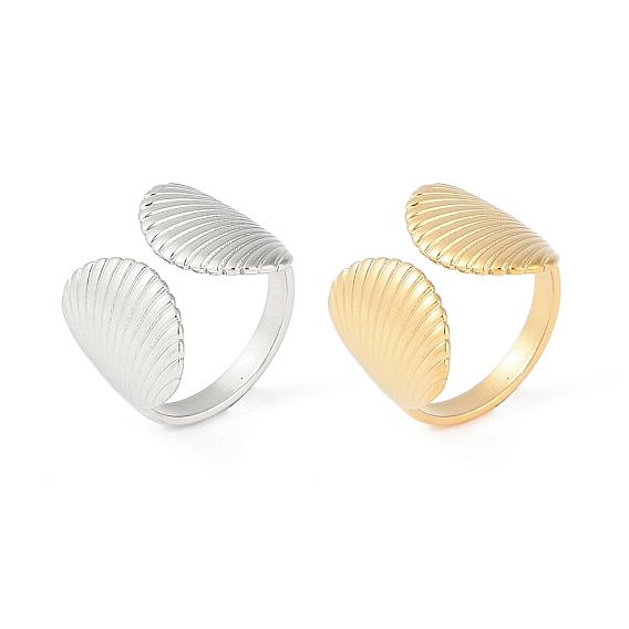 Ионное покрытие (IP) 304 открытые манжеты в форме раковины из нержавеющей стали, для женщин