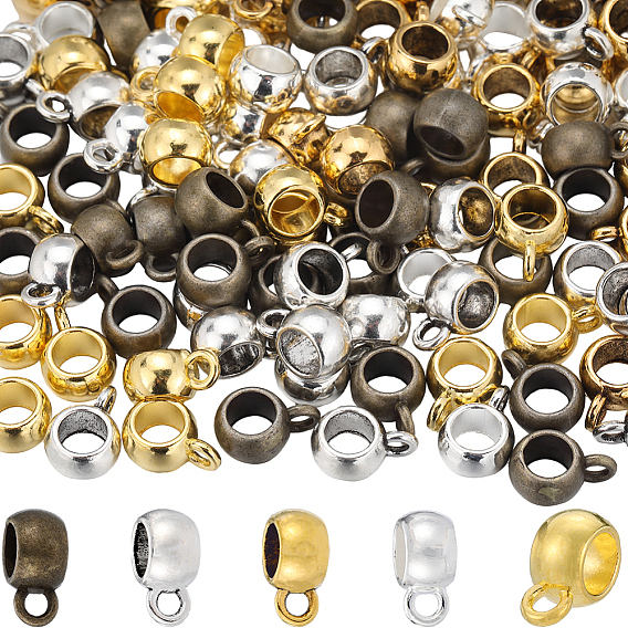 150шт 5 цвета в тибетском стиле сплава рондель трубчатые поручни, петля под залог, бейлы