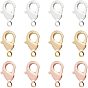 30Pcs 3 Colors Brass Lobster Claw Clasps, Nickel Free