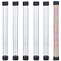 Transparent PVC Plastic Bead Storage Tubes, with Black Lid