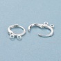 2-hole Rack Plating Brass Leverback Earring Findings, Lead Free & Cadmium Free