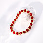 День матери натуральный красный малайзийский нефрит круглые бусины эластичные браслеты для женщин