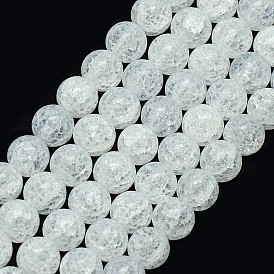 Crépitement synthétique perles rondes de quartz brins, 10mm, Trou: 1mm, Environ 42 pcs/chapelet, 16.53 pouce