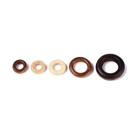 Бусины из натурального дерева шима, окрашенные, кольцо, бусины с большим отверстием