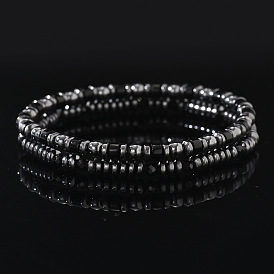 Браслеты из синтетических немагнитных гематитовых бусин для мужчин, с натуральными драгоценными камнями и стеклом