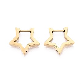 Серьги из 304 нержавеющей стали, звезда, ионное покрытие (ip)