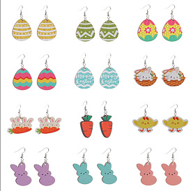 Пасхальные акриловые серьги-подвески, платина