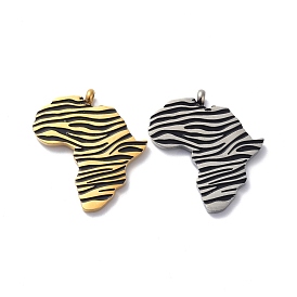 304 Stainless Steel Pendants, Africa Map