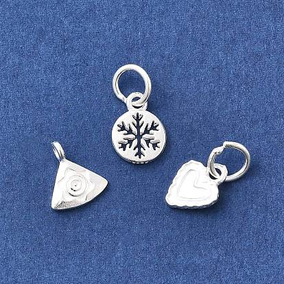 925 серебряные шармы, с перемычками и 925 штампом, серебряный цвет гальваническим