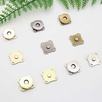 Alloy Magnetic Buttons Snap Magnet Fastener, Flower, for Cloth & Purse Makings