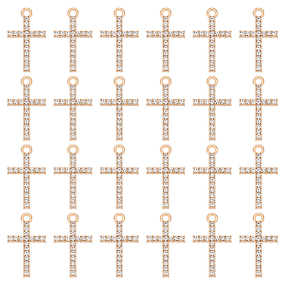 40подвески из сплава с кристаллами и стразами, крест прелести, без кадмия и без свинца