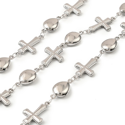 304 крест из нержавеющей стали с каплевидными звеньями цепи, пайки, с катушкой