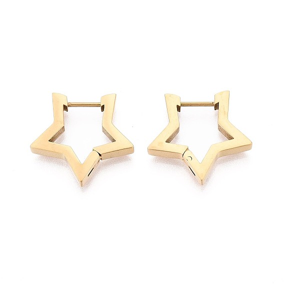 Серьги из 304 нержавеющей стали, звезда, ионное покрытие (ip)