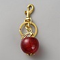 Брелок из смолы в форме яблока, с разъемными кольцами для ключей из цинкового сплава и поворотной застежкой, красные