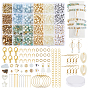 DIT Bracelets Findings Kits, include 100Pcs Craft Style Acrylic Beads, 350Pcs 4 Styles CCB Plastic Beads, Gemstone Chips Beads, ABS Plastic Imitation Pearl Beads