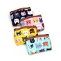 Cat Pattern Cloth Clutch Bags, Change Purse with Zipper, for Women, Rectangle