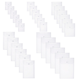 Nbeads 30pcs 5 styles enveloppes en plastique transparent dossiers, dossier de fichiers de documents, pour le travail de bureau à domicile à l'école, rectangle