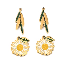 304 подвески из нержавеющей стали, с эмалью, золотые