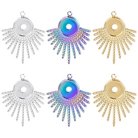 Fan-shaped silver gold titanium steel colorful pendant metal jewelry pendant stainless steel accessories
