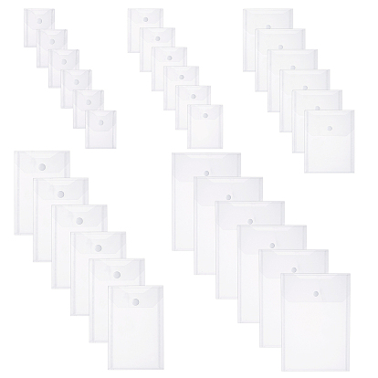 30Pcs 5 Styles Transparent Plastic Envelopes Folders, Document File Folder, for School Home Office Work, Rectangle