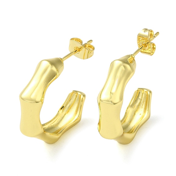 Бамбуковые серьги-гвоздики, латунные серьги-кольца для женщин