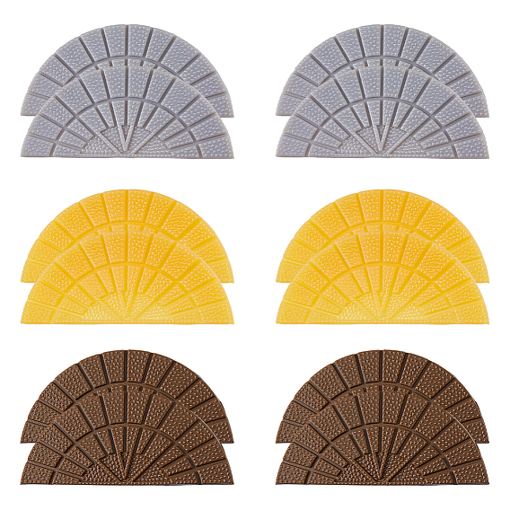 6 пар 3 цветов резиновая пяточная подушка, колодки для ремонта каблуков обуви, полукруглый