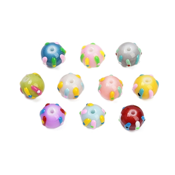 Бусины из стеклянной эмали, окрашенные методом запекания, бусины ручной работы, круглые