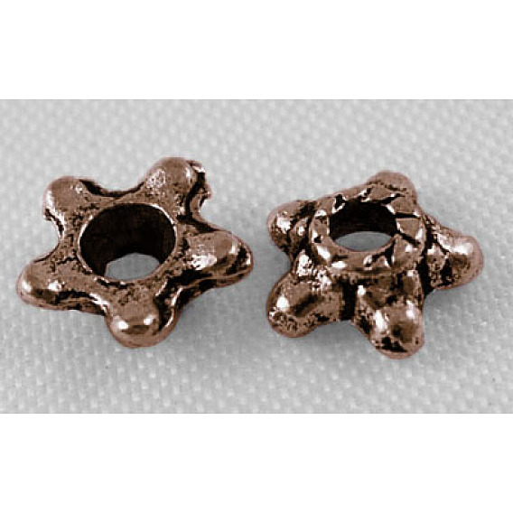 Тибетском стиле сплав шарик крышки, без свинца и без кадмия, цветок