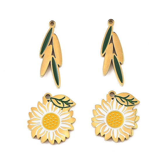 304 подвески из нержавеющей стали, с эмалью, золотые