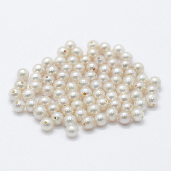 Perlas naturales perlas de agua dulce cultivadas, medio-perforado, rondo