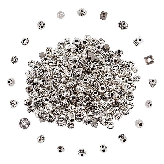 Tibetan Style Alloy Spacer Beads, Mixed Shapes