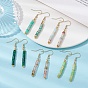 Natural & Synthetic Mixed Gemstone Beaded Dangle Earrings, Golden 304 Stainless Steel Drop Earrings