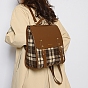 British Style DIY Imitation Leather Lady Bag Making Kits, Handmade Tartan Backpack Bags Sets for Beginners