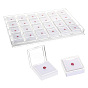 24-Grid Transparent Acrylic Loose Diamond Package Organizer Boxes, Square Clear Window Gems Case Sets with Sponge Inside