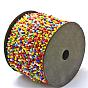 Opaque Seed Beads Cords, with Polyester Cords, with Random Color Spools and Nylon Cords, 3mm, about 100yards/roll