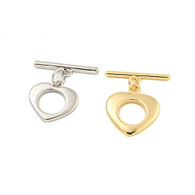 Brass Toggle Clasps, Heart