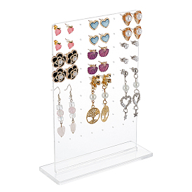 Expositores verticales de aretes de acrílico, Soporte organizador de aretes en forma de L para aretes., almacenamiento de pernos labiales
