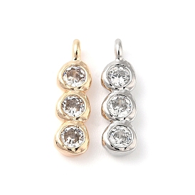 Brass Pave Clear Cubic Zirconia Charms