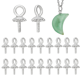 925 Sterling Silver Pendant Bails, for Half Drilled Beads