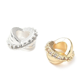 Латунные микро проложить Цирконий Европейский бисером, долговечный, бусины с большими отверстиями