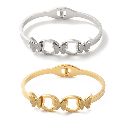 Регулируемые браслеты-бабочки, вакуумное покрытие 304 женские браслеты из нержавеющей стали