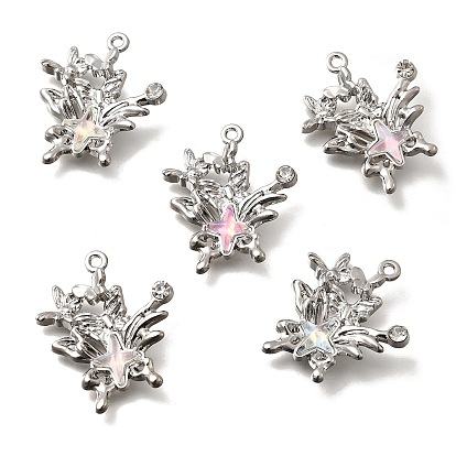 Подвески из сплава и страза, бабочка, cmолой