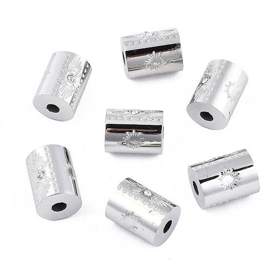 316 бусины из хирургической нержавеющей стали, с кристально горный хрусталь, колонка