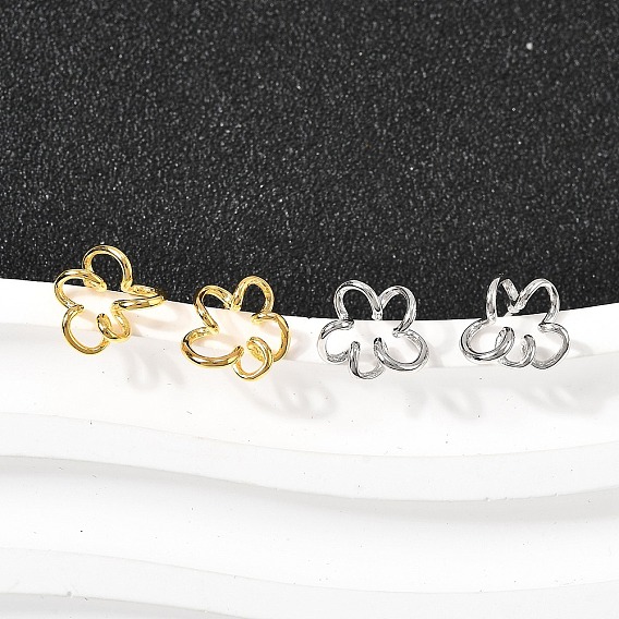 Полые цветы 925 серьги-гвоздики из стерлингового серебра