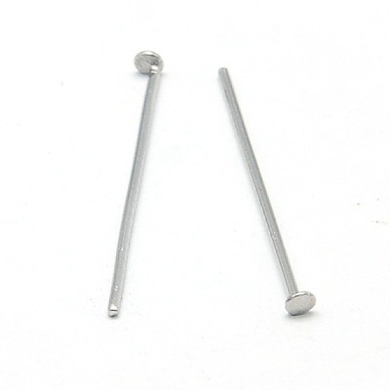 304 Stainless Steel Flat Head Pins, 16x0.6mm, 5000pcs/bag