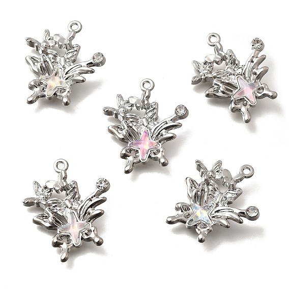 Подвески из сплава и страза, бабочка, cmолой