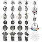 28Pcs 7 Styles Tibetan Style Alloy Stud Earring Findings, with Loop & 30Pcs Plastic Ear Nuts