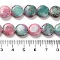 Natural Dolomite Beads Strands, Dyed, Flat Round